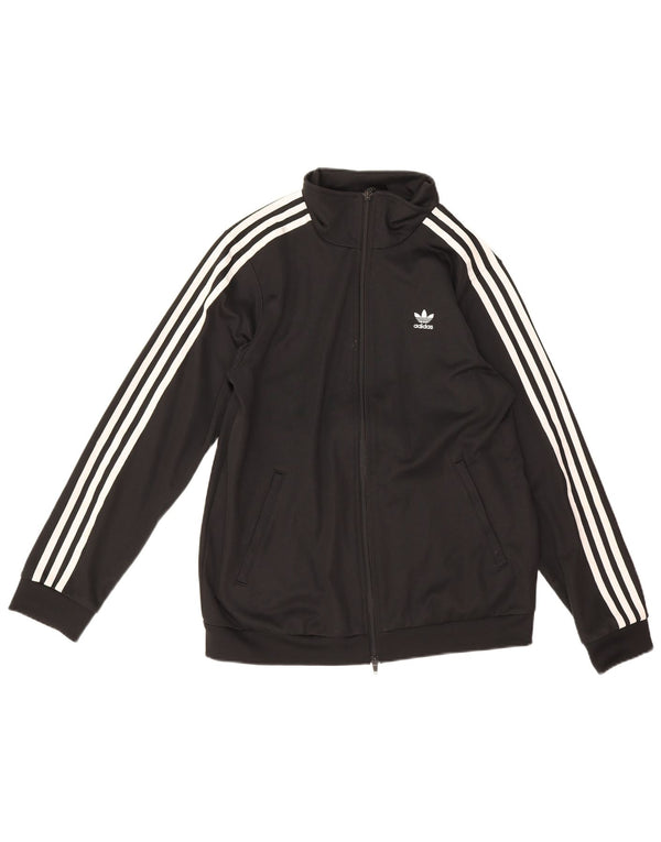 Adidas - Chaqueta de chándal para mujer, talla 12, algodón negro mediano