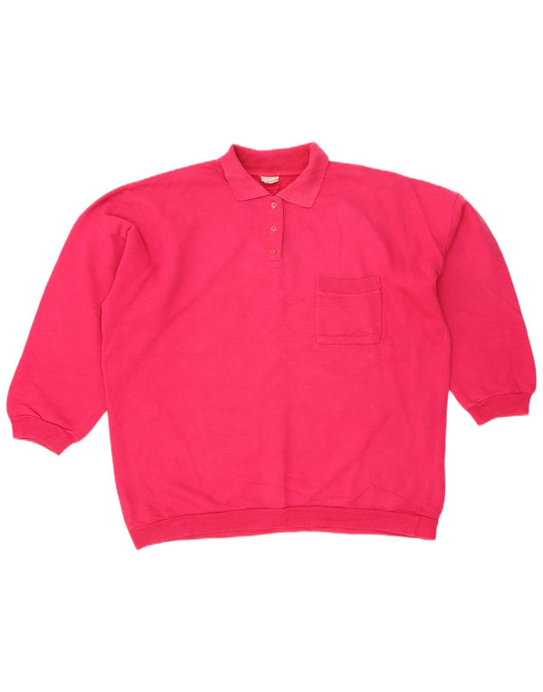 Benetton Sudadera Extragrande con Cuello Polo para Mujer UK 40 Small Pink