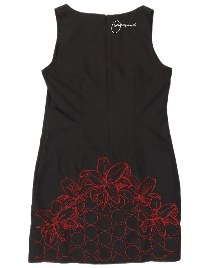 DESIGUAL Vestido tubo sin mangas para mujer EU 40 Algodón floral negro mediano