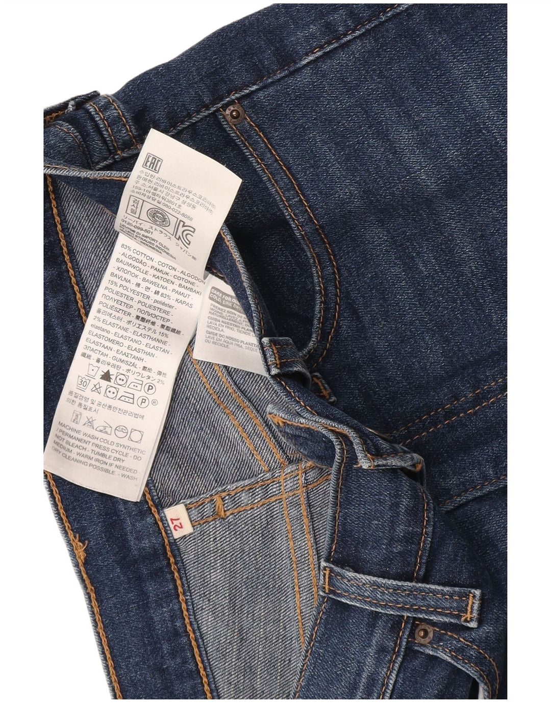 Shorts Vaqueros Levi's Mujer W27 Small Azul Algodón