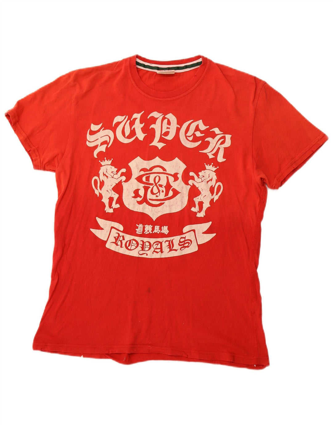 SUPERDRY Camiseta gráfica para mujer Top UK 12 Medium Red Cotton