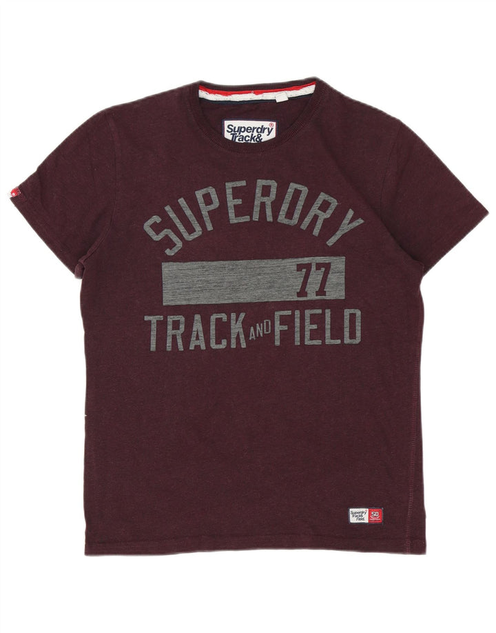 Superdry Camiseta estampada con gráfico de algodón en color burdeos medio para hombre