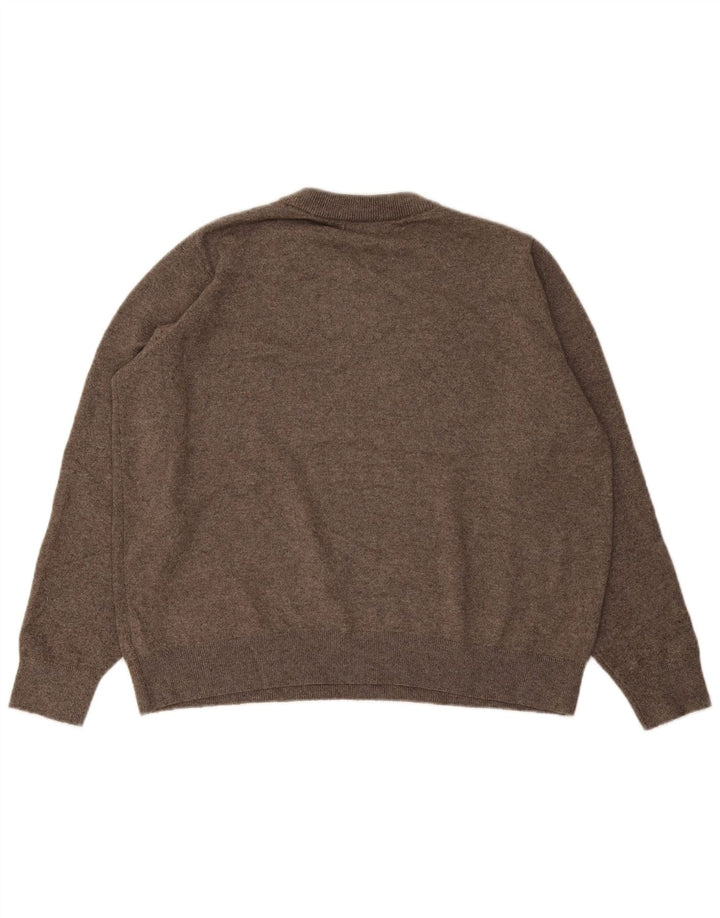 Marks & Spencer - Jersey de cuello redondo para hombre, talla grande, poliéster marrón