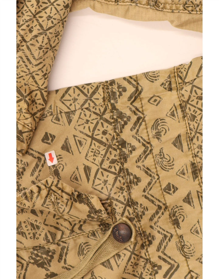 KHUJO Chaqueta Parka con Capucha para Mujer UK 40 Grande Beige Algodón Geométrico