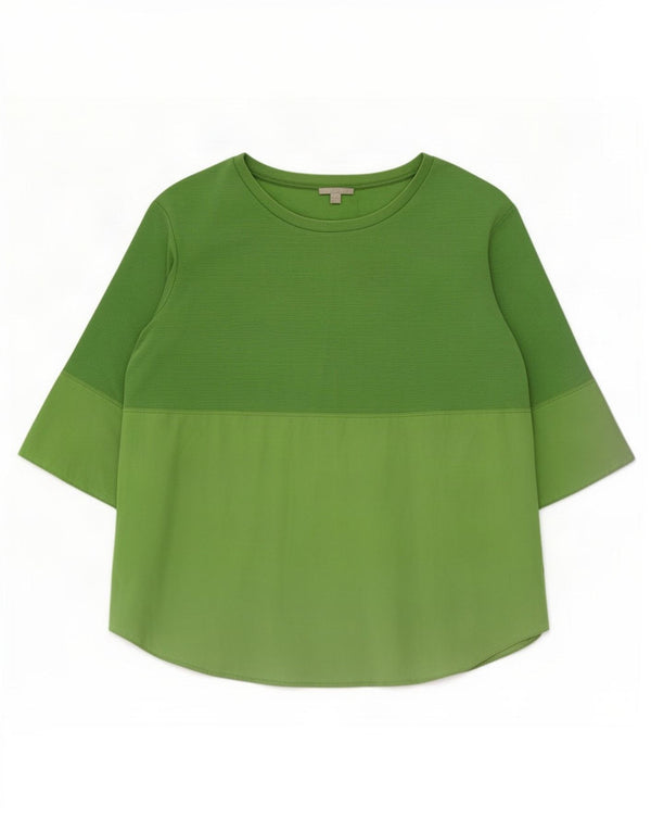 Cos Top de corte relajado para mujer, manga 3/4, UK 46, bloque de color verde grande