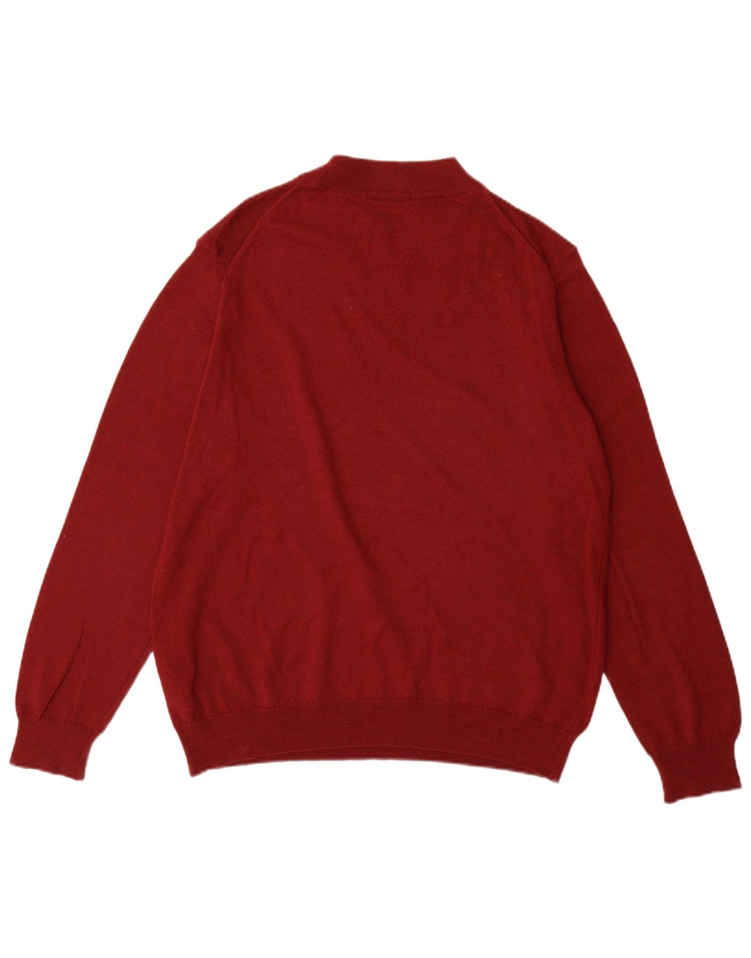 Marks & Spencer Jersey de cuello redondo para hombre, talla grande, de lana merino, color rojo