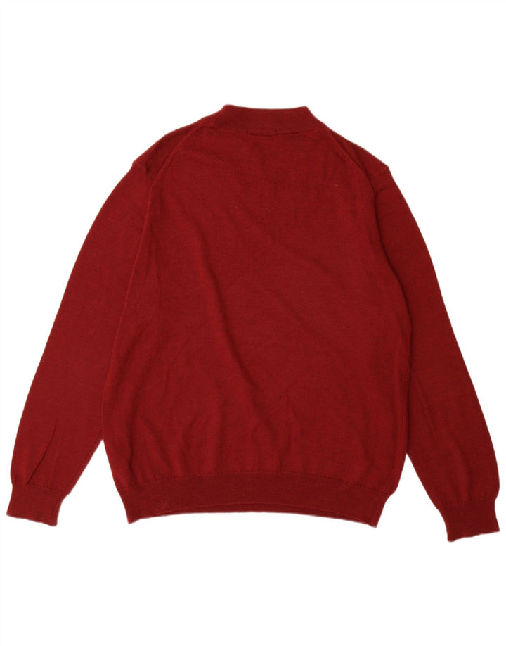 Marks & Spencer Jersey de cuello redondo para hombre, talla grande, de lana merino, color rojo