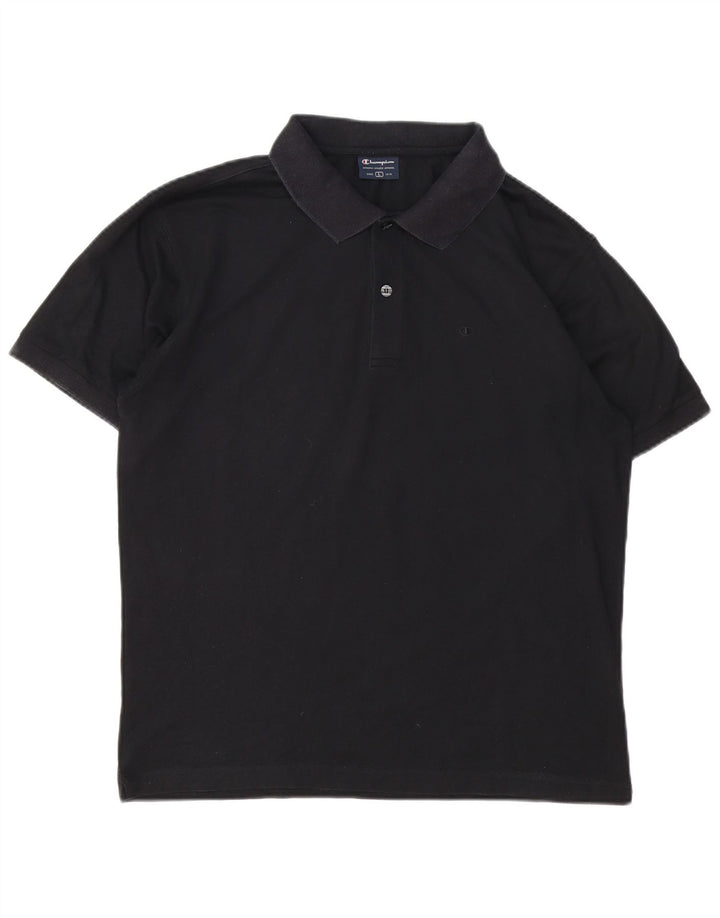 Champion Polo Para Hombre Grande De Algodón Negro