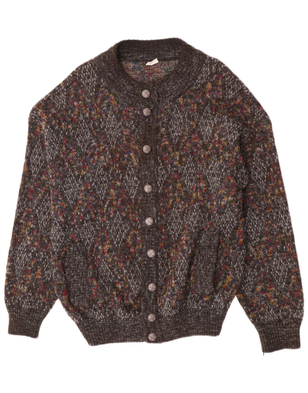 Pimet Cárdigan para hombre de lana moteada gris grande