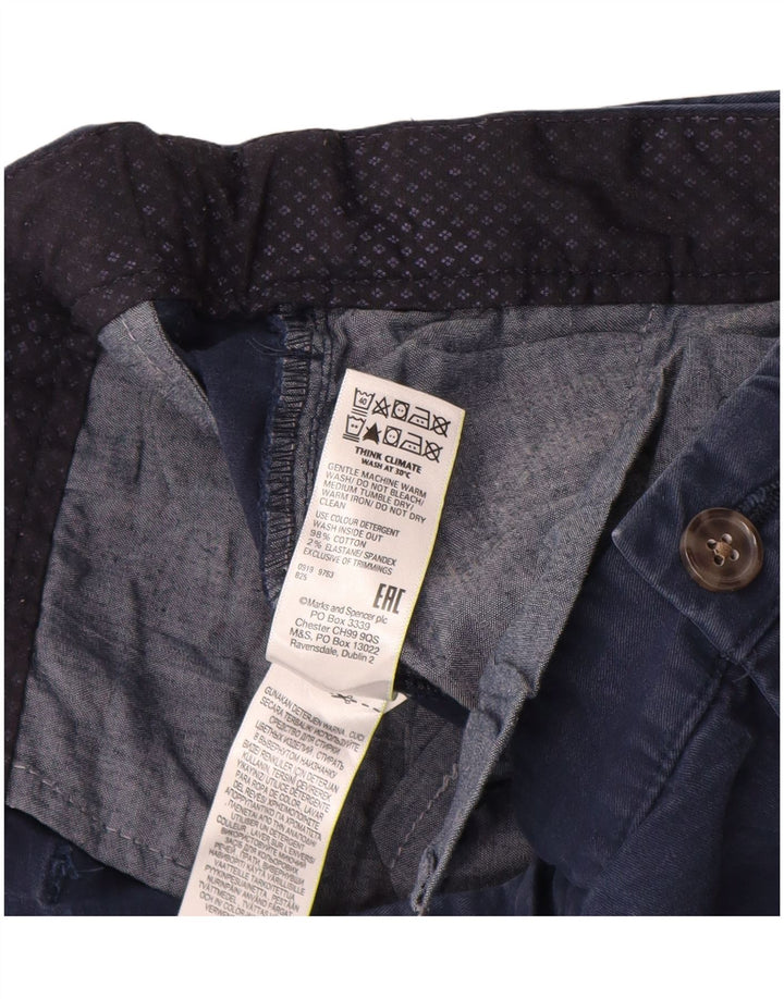 Marks & Spencer Pantalones chinos rectos regulares para hombre W40 L33 Azul marino
