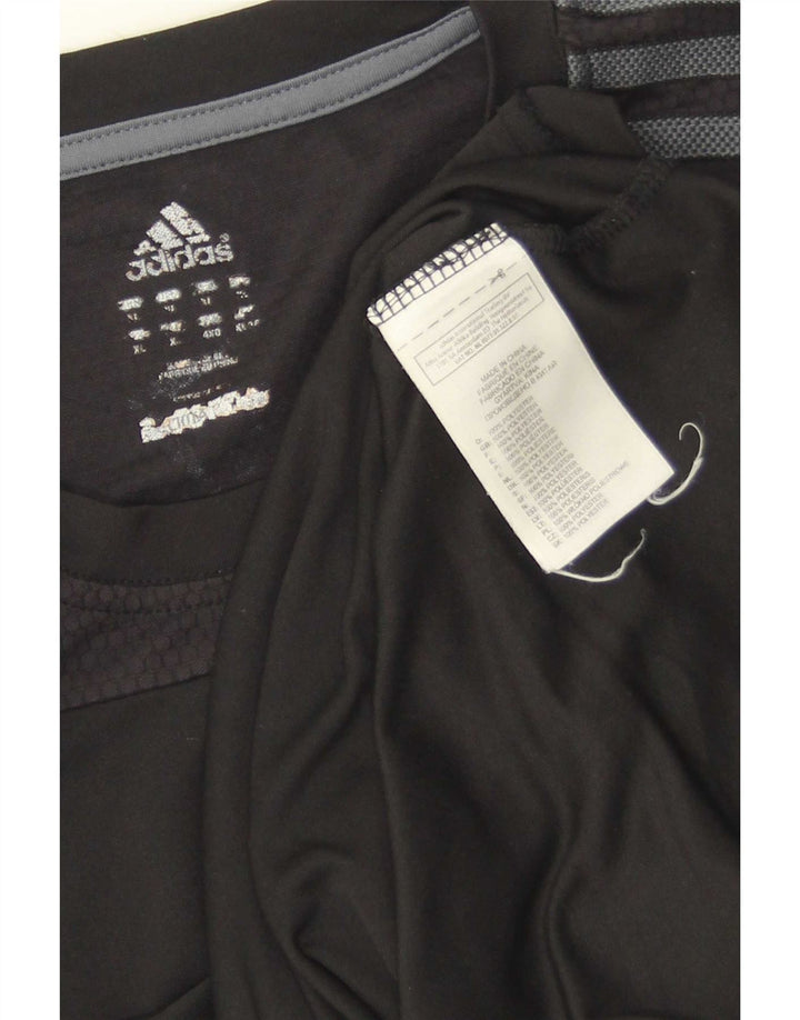 Adidas Hombre Climalite Camiseta Top XL Negro Colorblock Poliéster