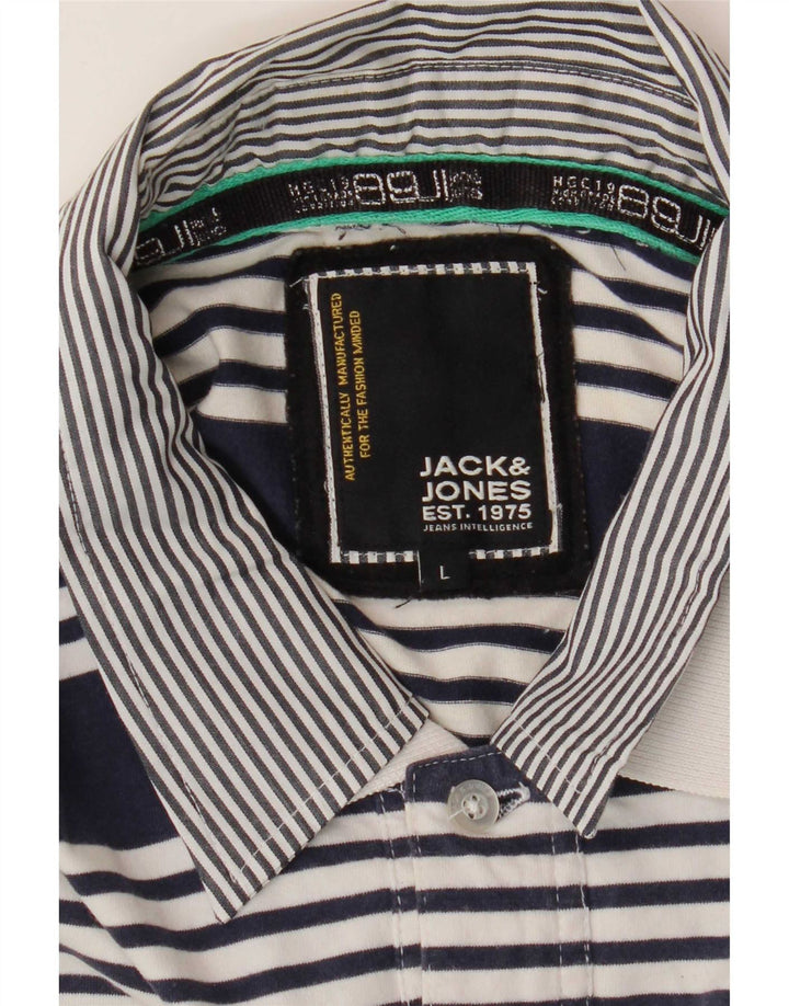 Polo Jack & Jones para hombre de rayas azul marino grande