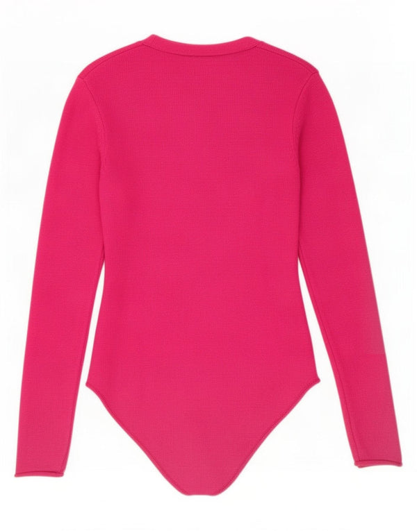 Zara Mujer Body De Punto UK 8 Small Viscosa Rosa