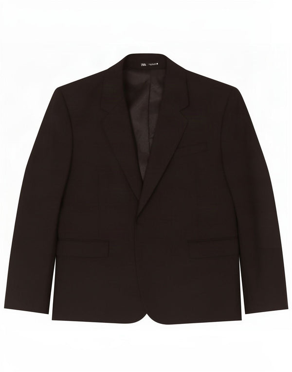 Zara Chaqueta tipo blazer para hombre EU 52 Grande Poliéster negro