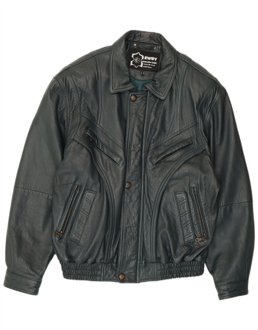 VINTAGE Chaqueta de cuero para hombre EU 56 3XL Cuero verde