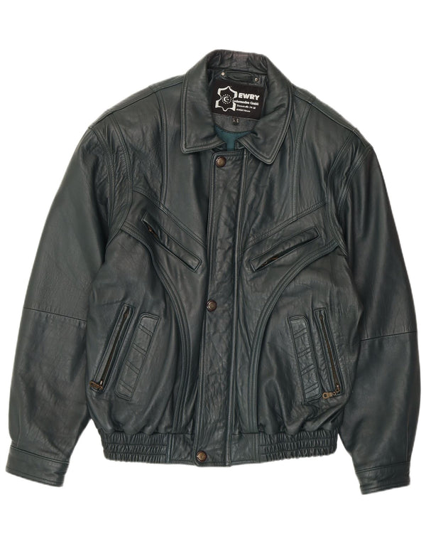 VINTAGE Chaqueta de cuero para hombre EU 56 3XL Cuero verde