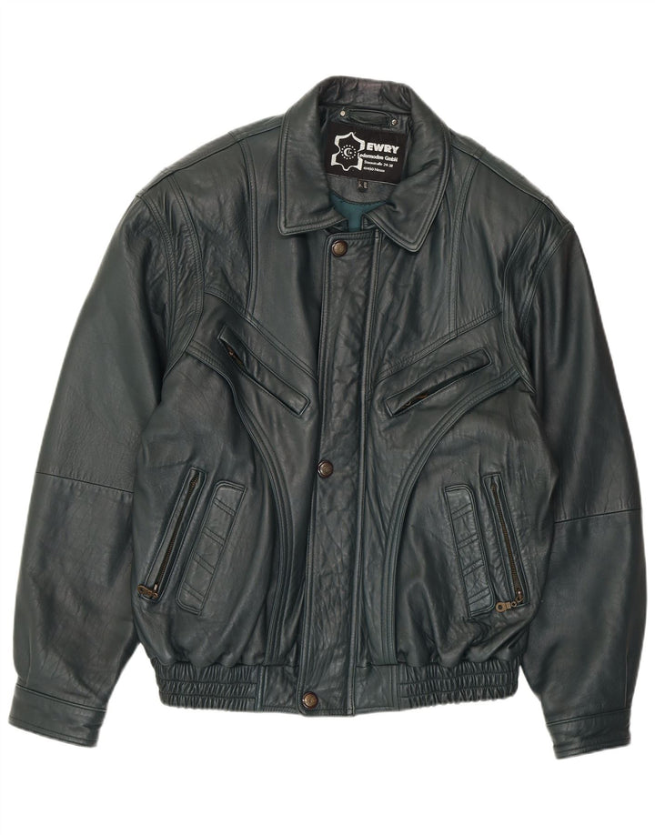VINTAGE Chaqueta de cuero para hombre EU 56 3XL Cuero verde