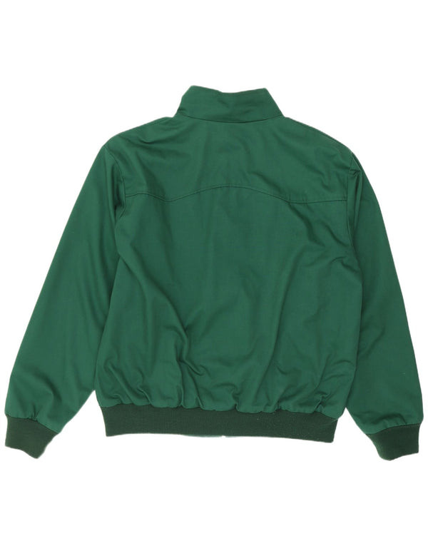 Vintage hombres bomber chaqueta Reino Unido 40 grande verde poliéster retro