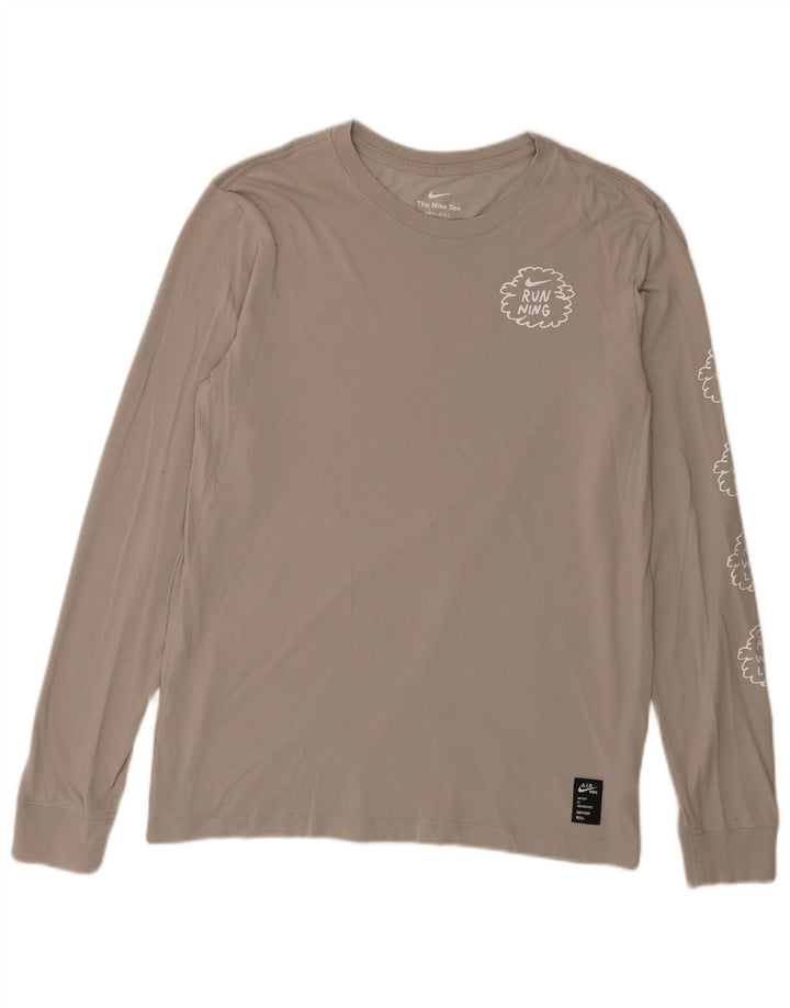 Nike Camiseta gráfica de manga larga de algodón gris medio para hombre