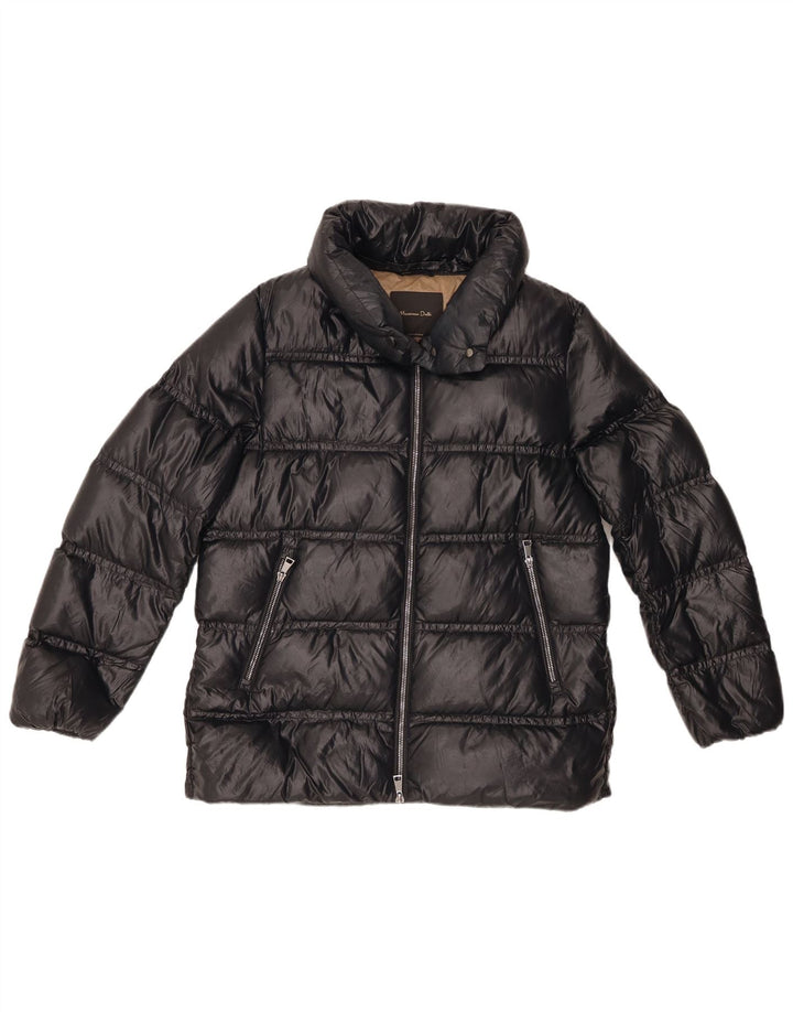 Massimo Dutti Chaqueta Acolchada Extragrande Mujer UK 40 Small Nylon Negro