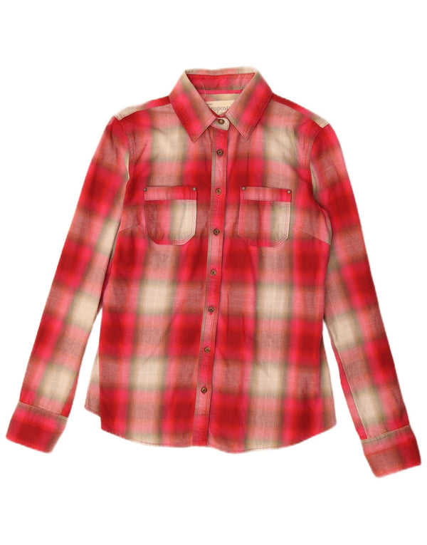 AEROPOSTALE Camisa Mujer UK 10 Small Red Check Algodón