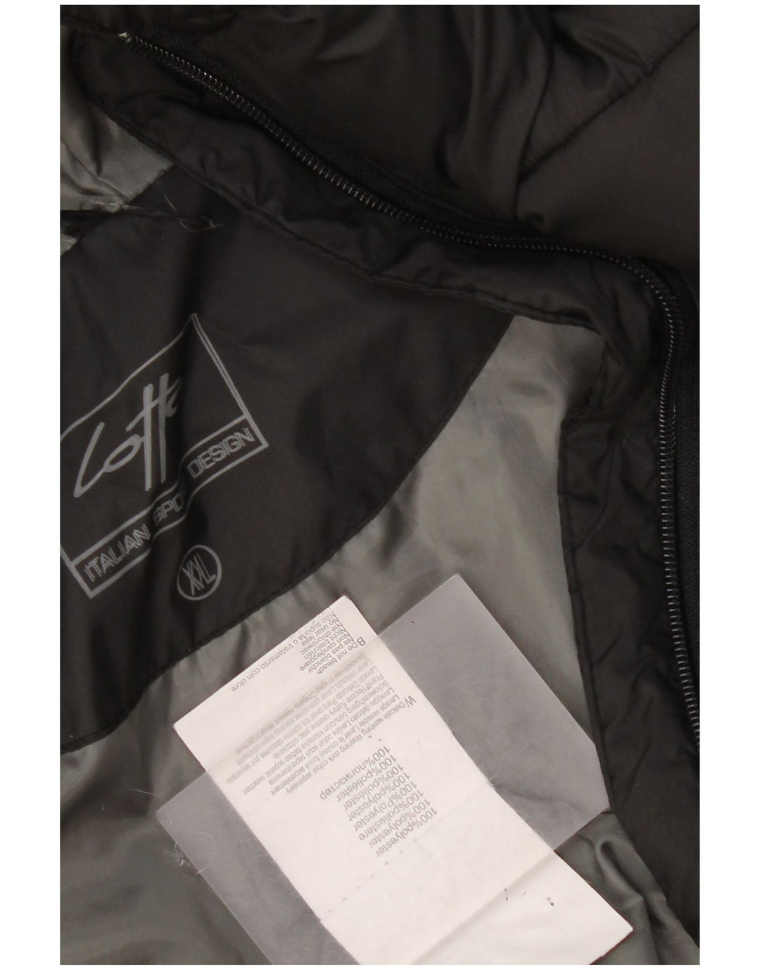 Lotto Chaqueta acolchada con capucha para hombre UK 44 2XL Poliéster negro