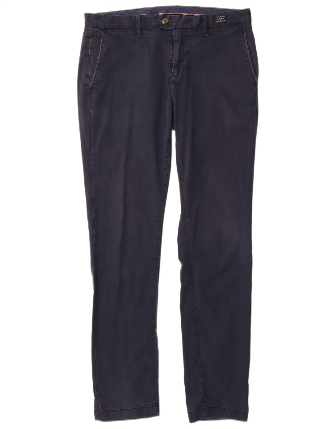 TOMMY HILFIGER Pantalón chino ajustado para hombre W33 L34 Algodón azul marino
