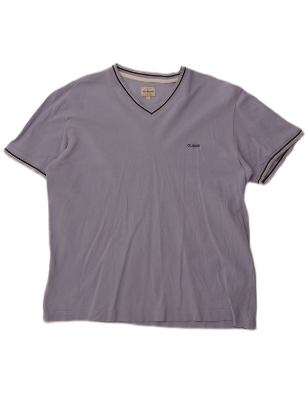 Calvin Klein Jeans Camiseta Mujer Top UK 18 XL Algodón Púrpura