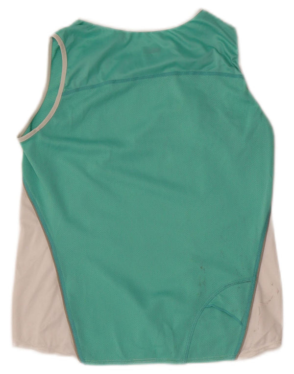 Nike Top corto sin mangas para mujer UK 8 Small Blanco Colorblock