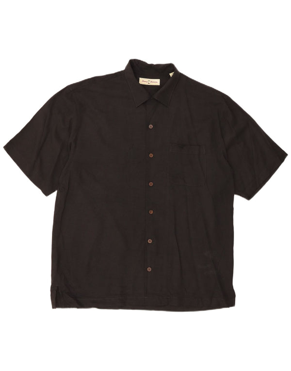 Tommy Bahama Camisa De Manga Corta Con Gráfico Para Hombre Seda Negra Mediana