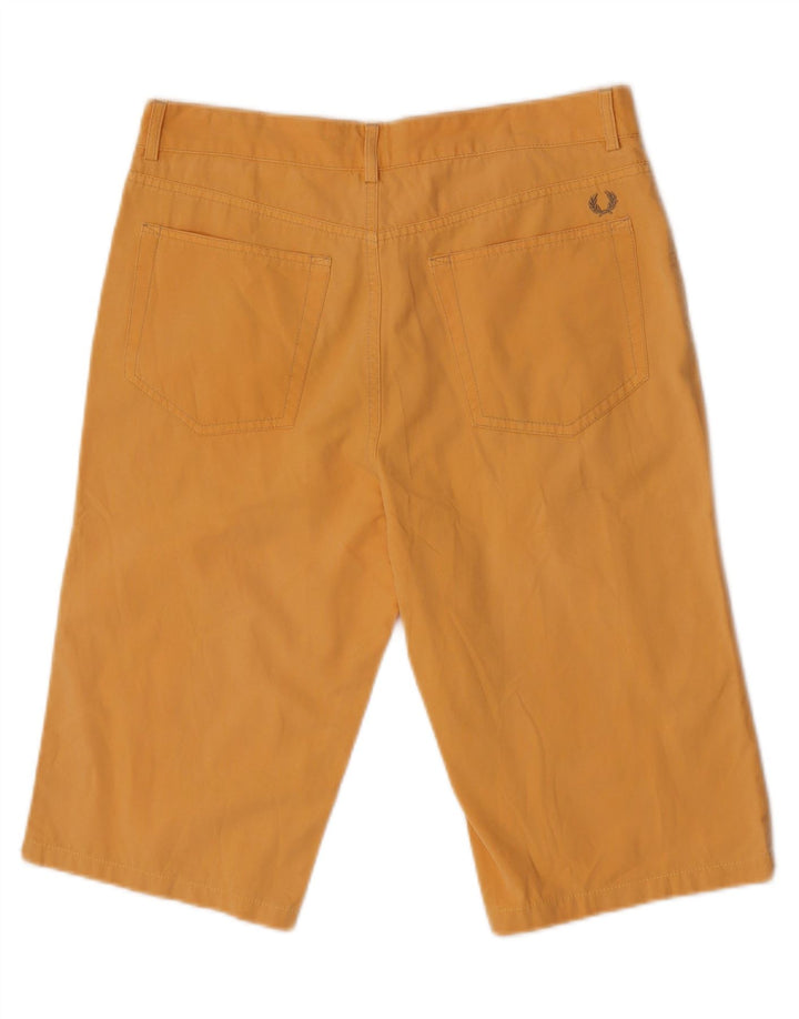 Fred Perry Pantalones cortos casuales para hombre IT 46 Small W32 Algodón amarillo
