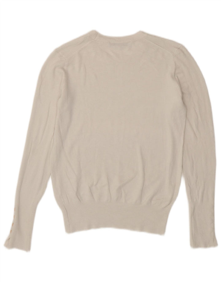 Zara - Jersey de cuello redondo para mujer, talla 40, talla M, color blanco