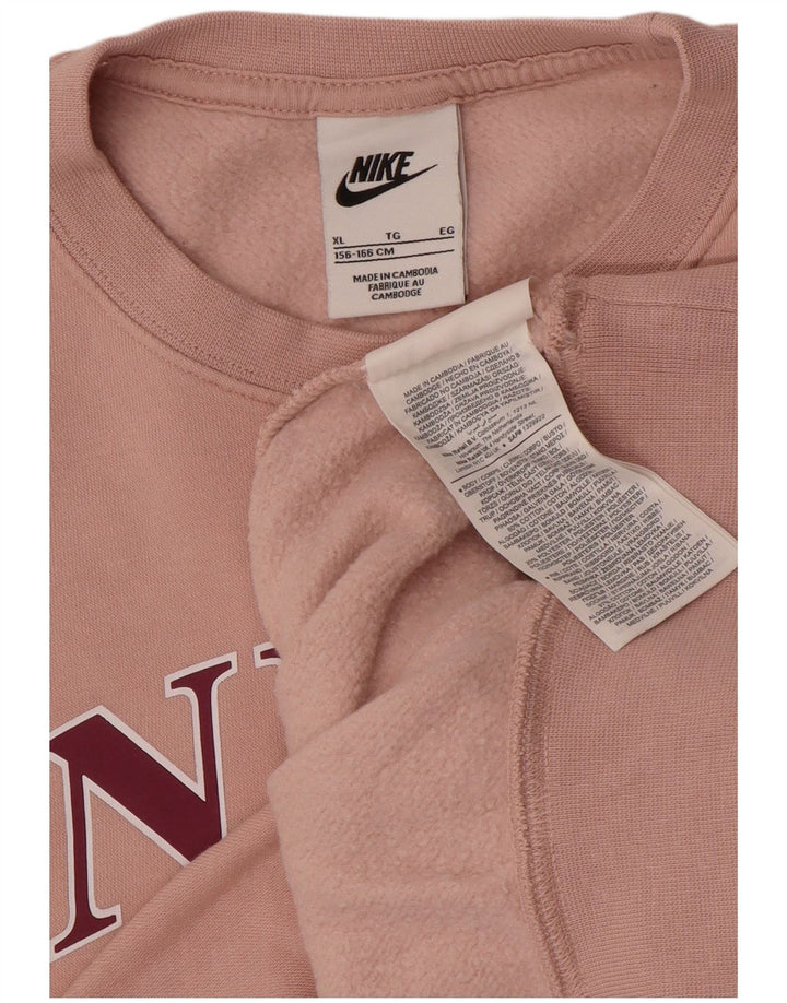 NIKE Sudadera con gráfico extragrande para niñas 13-14 años XL Algodón rosa
