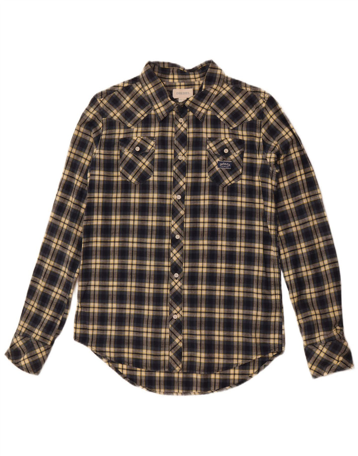 Diesel Camisa Niño 15-16 Años 2XL Azul Marino Cuadros Algodón