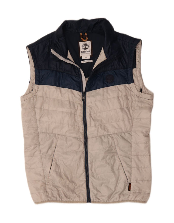 Timberland Chaleco acolchado para hombre UK 38 Poliéster con bloques de color blanco mediano