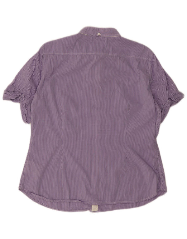 Henry Cottons Camisa de manga corta para mujer IT 48 XL Púrpura Gingham