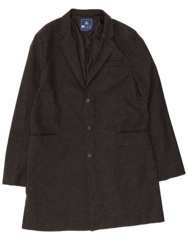 Vintage hombres abrigo Reino Unido 40 algodón gris grande