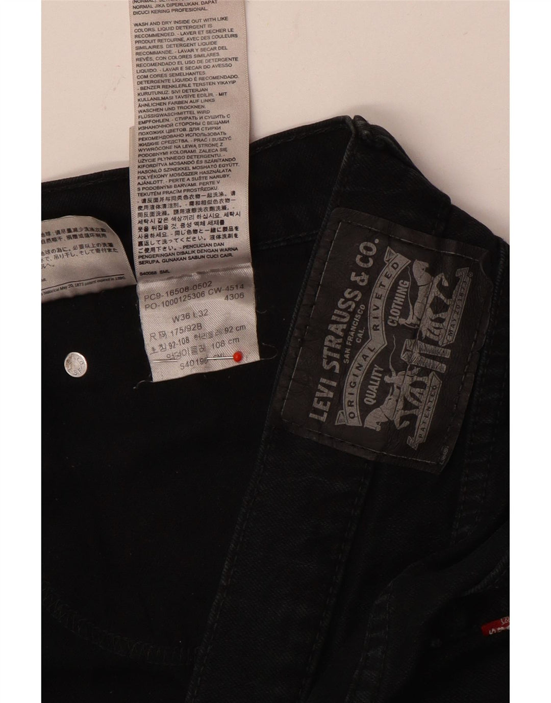 Levi's Vaqueros ajustados para hombre W36 L32 Algodón negro