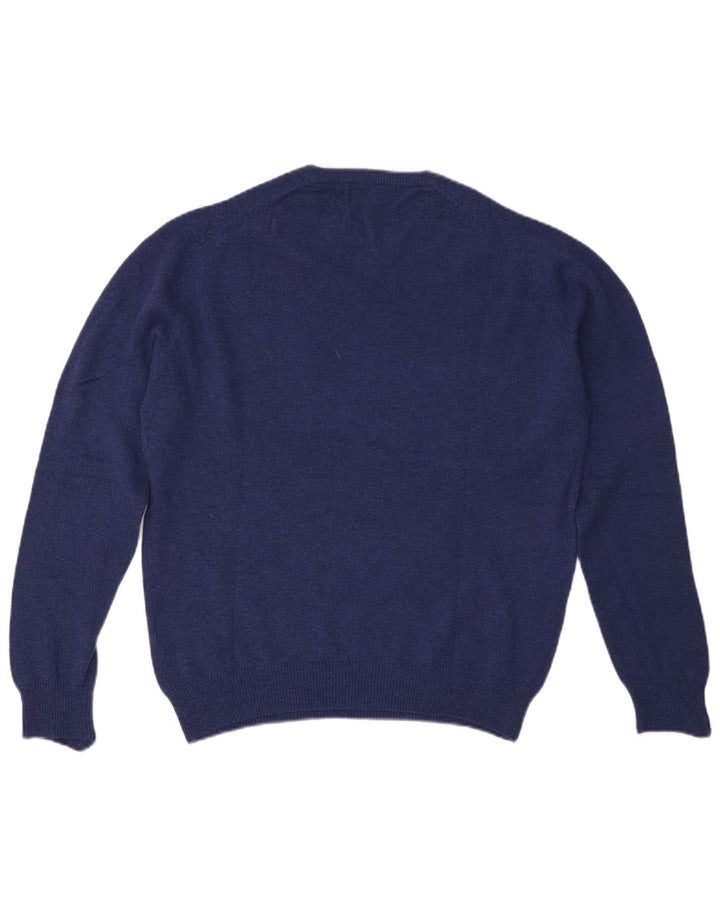 Marks & Spencer Jersey Regular Fit con Cuello Redondo para Hombre Lana Azul Medio