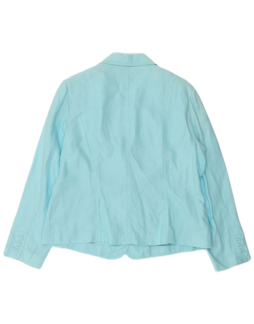 Per Una Chaqueta Blazer de 4 Botones para Mujer UK 40 XL Lino Azul