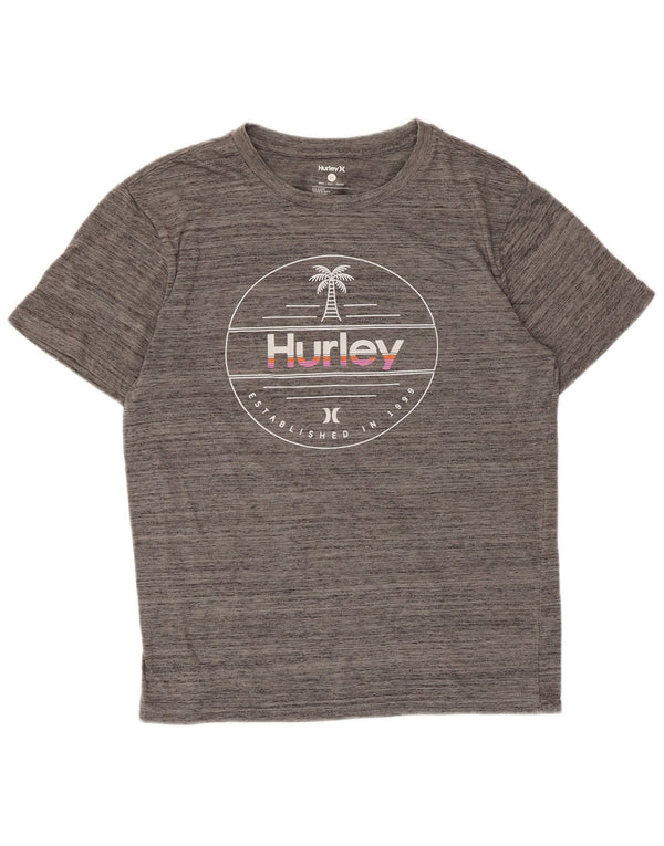 Hurley Mujer Petit Graphic Camiseta Top UK 10 Small Gris Moteado Poliéster
