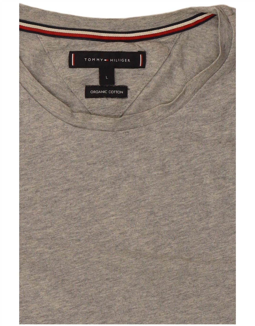 Tommy Hilfiger Top gráfico para hombre de manga larga de algodón moteado gris grande