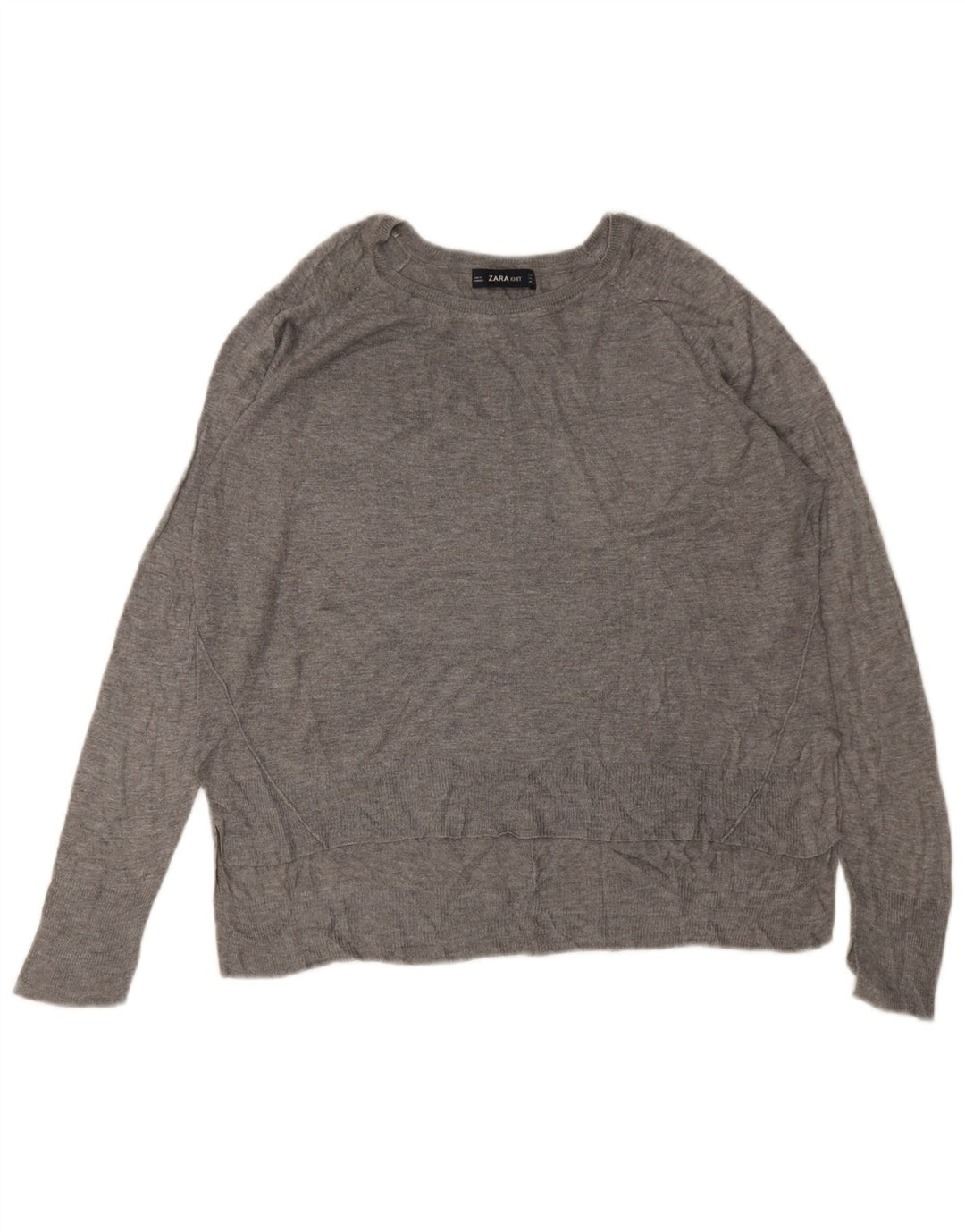 Zara - Jersey con cuello barco para mujer, talla 40, color gris medio