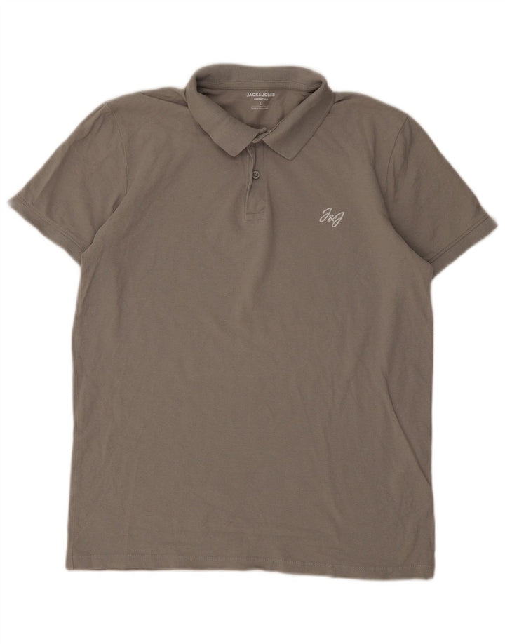 Polo Jack & Jones para hombre de algodón gris grande