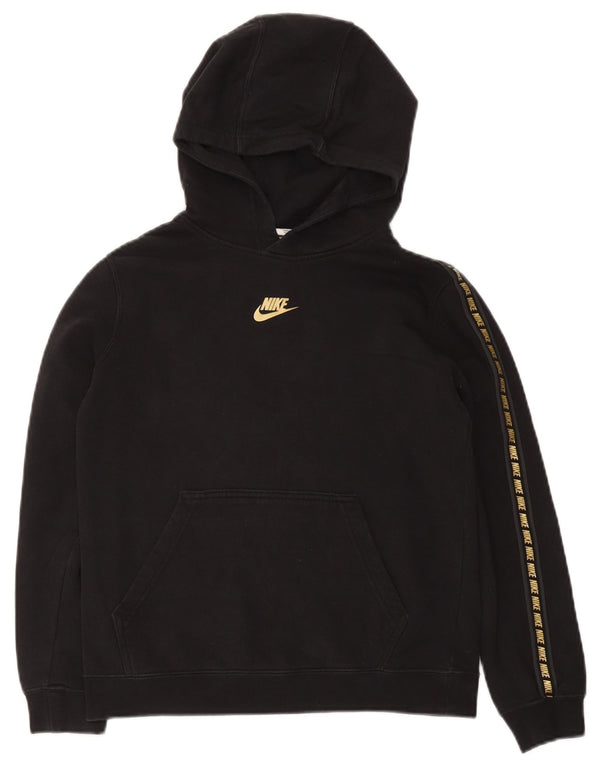 Nike - Sudadera con capucha para niños (12 a 13 años), talla grande, algodón negro