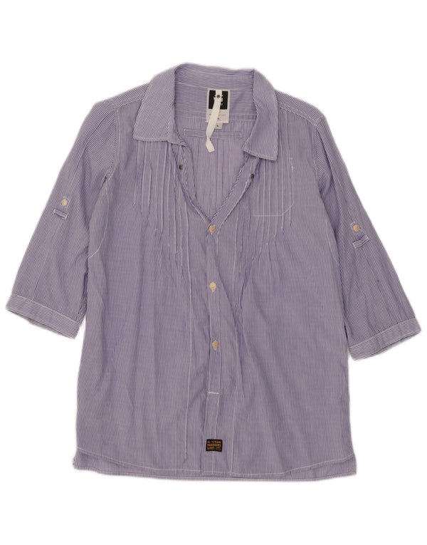 Camisa de manga 3/4 para mujer G-Star UK 40 Small Blue Pinstripe