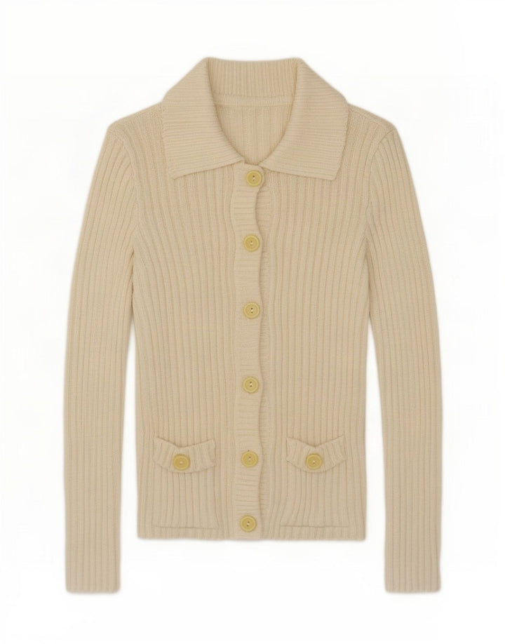 Vintage mujer Cardigan suéter medio de blanco