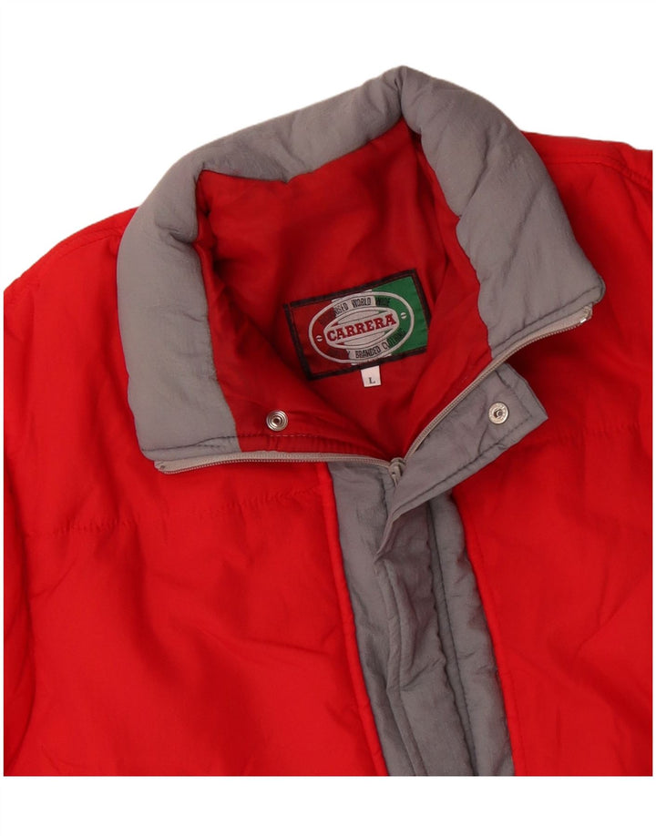 Carrera Chaqueta acolchada para hombre UK 40 Large Red Colourblock Poliamida