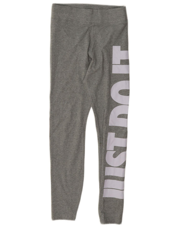 Nike Leggings gráficos para mujer UK 10 Small Gris Algodón