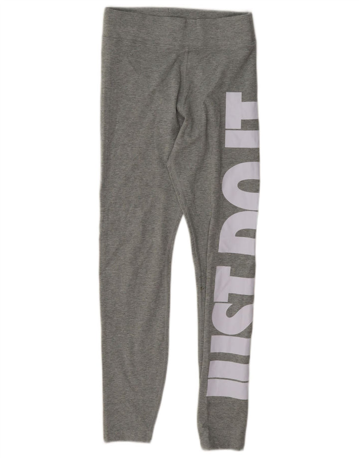 Nike Leggings gráficos para mujer UK 10 Small Gris Algodón